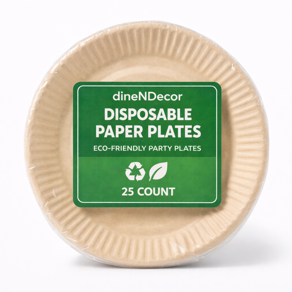 Disposable Paper Plates | Eco-Friendly Party Plates (25 Count)