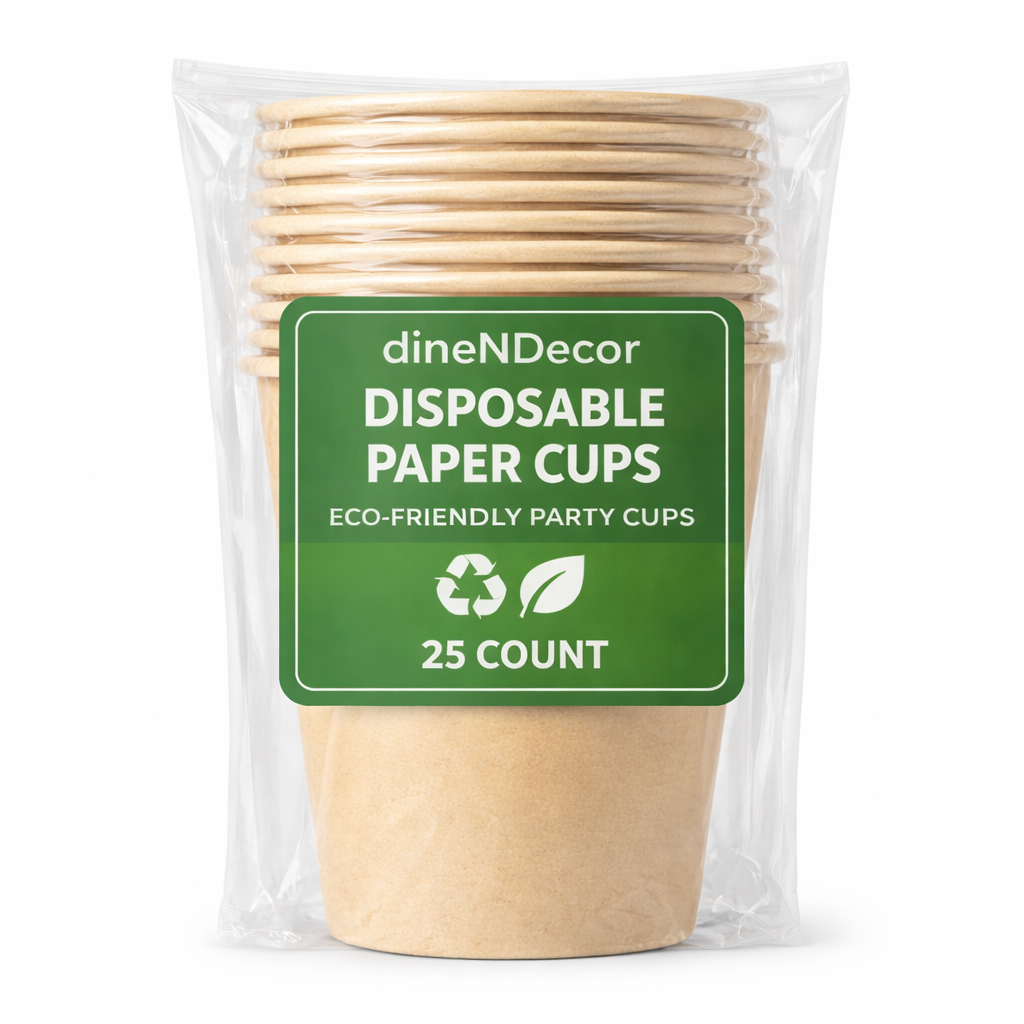 Disposable Paper Cups | Eco-Friendly Party Cups (25 Count)
