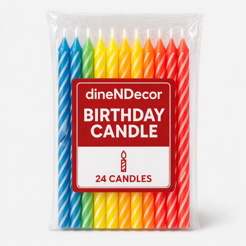 Premium Birthday Candles Pack of 24 | Colorful Smokeless Cake Candles