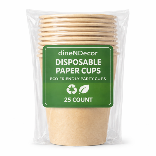 Disposable Paper Cups | Eco-Friendly Party Cups (25 Count)